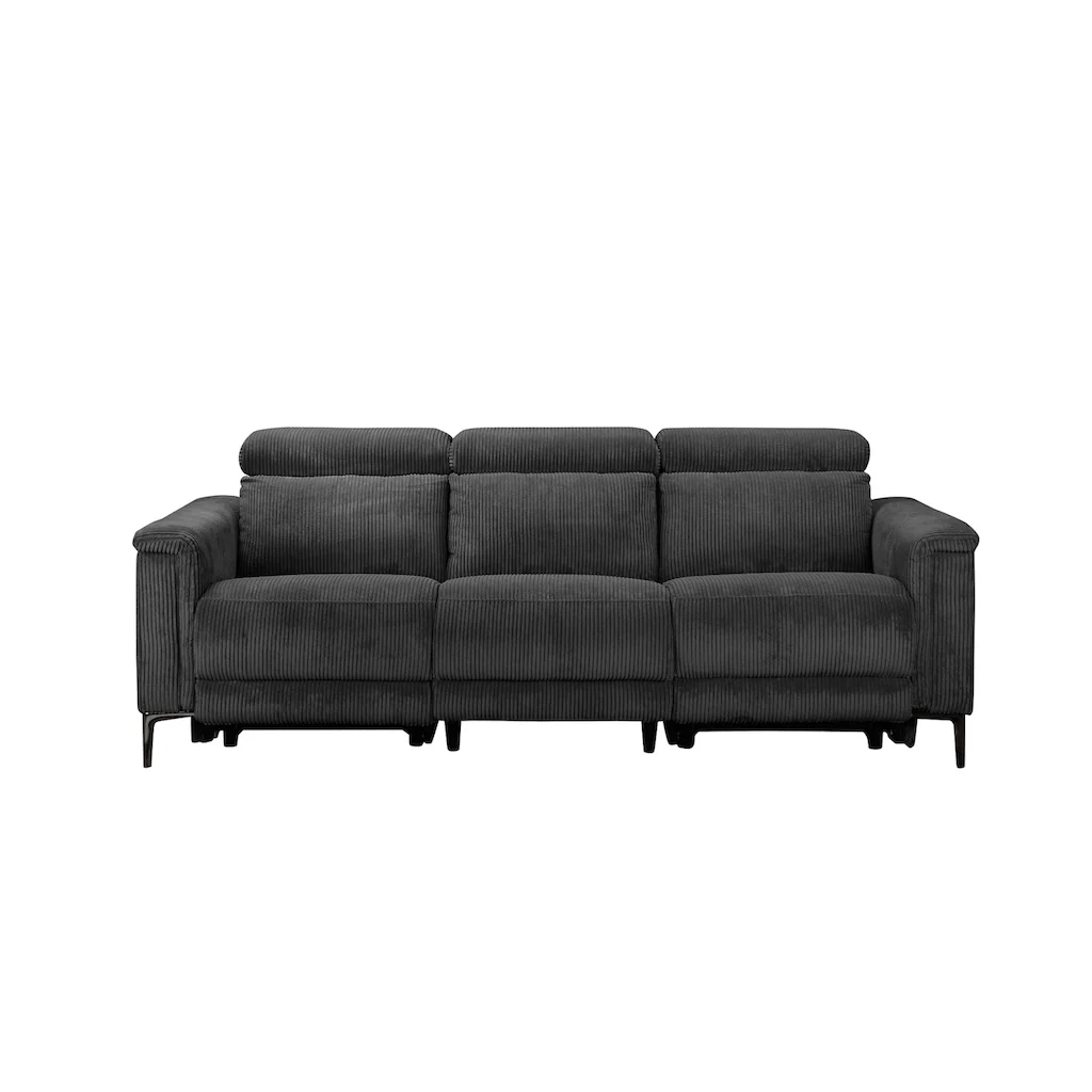 Places of Style 3-Sitzer »Lund Cord mit manueller o. elektrischer Relaxfunktion in 2 Sitzen « USB Kopfteilverstellung Breite 222 cm kaufen Speichern exportieren