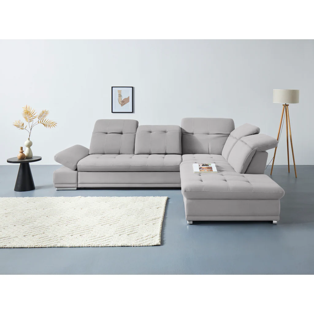 COTTA Ecksofa »Holiday L-Form mit Sitztiefen- Armteil- und Kopfteilverstellung« wahlweise mit Bettfunktion inkl. Bettkasten