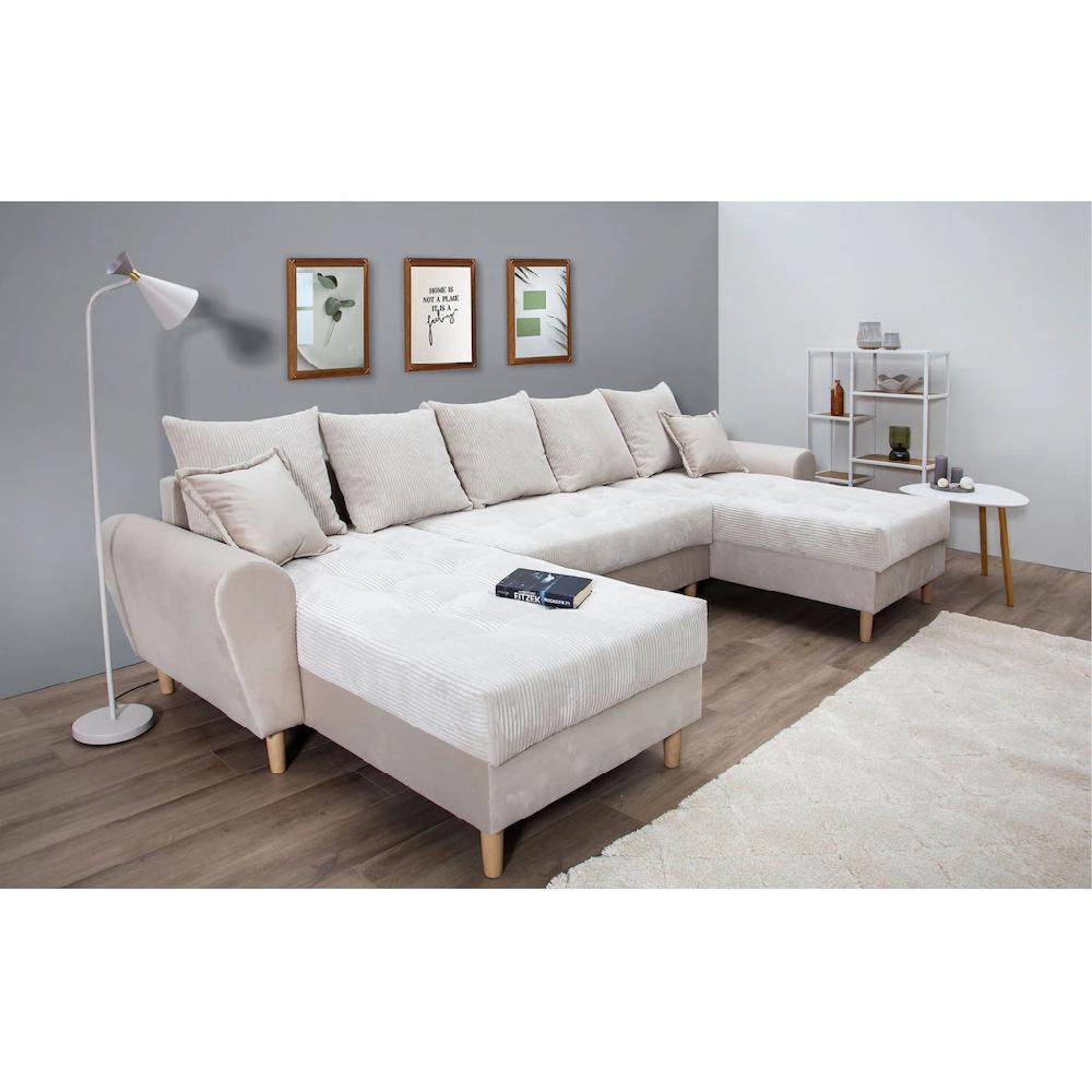 COLLECTION AB Wohnlandschaft »Raisa U-Form« mit Federkern Kissen und Steppung im Sitzbereich kaufen