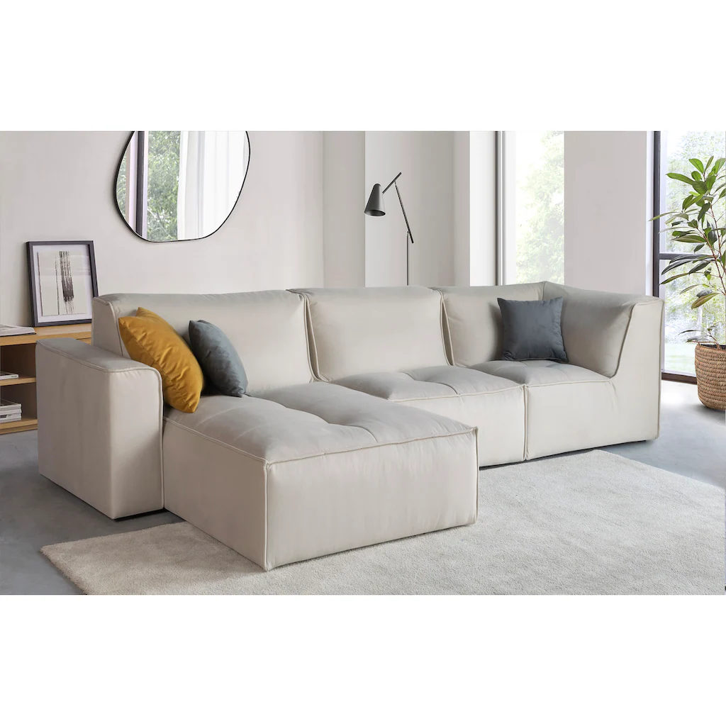RAUM.ID Ecksofa »Monolid L-Form« (4 St.) Module einzeln für individuelle Zusammenstellung Bezug in Teddy-Optik kaufen