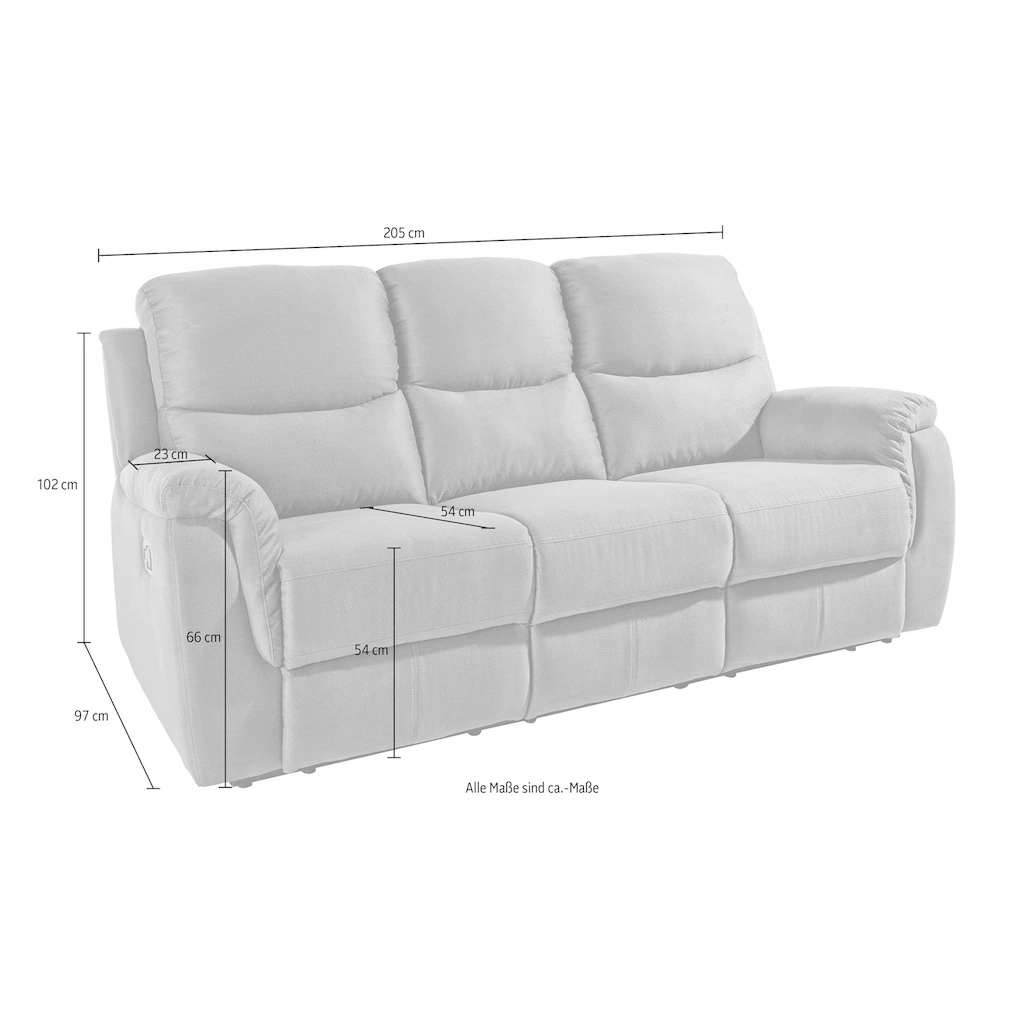 ATLANTIC home collection 3-Sitzer »Diana« mit Relaxfunktion und Federkern hohe Belastbarkeit kaufen Online Shopping