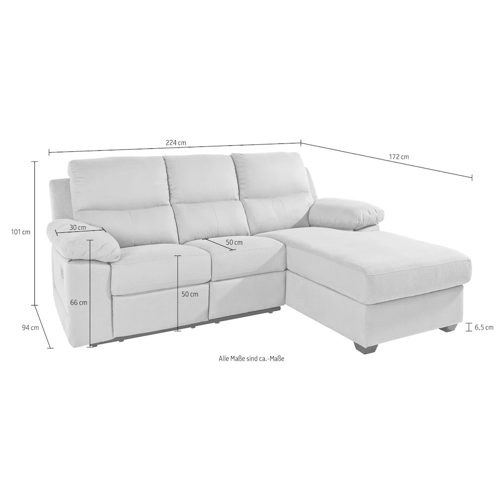ATLANTIC home collection Ecksofa »Conrad L-Form« mit Relaxfunktion und Federkern mit Bettkasten kaufen Black Friday