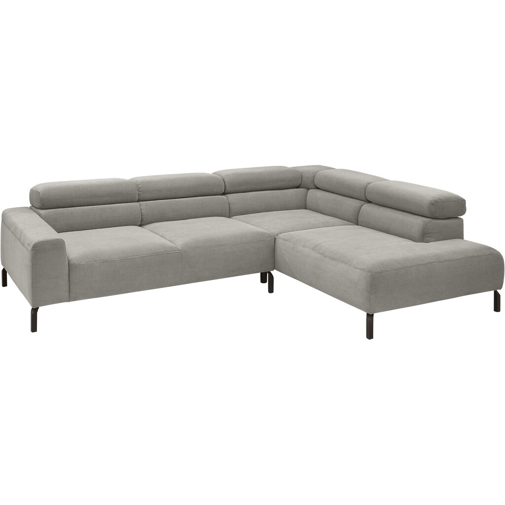 Places of Style Ecksofa »Antonelli L-Form incl. Kopfteilverstellung Breite 276 cm« wahlweise elektrische Sitztiefenverstellung kaufen Muttertagsangebot