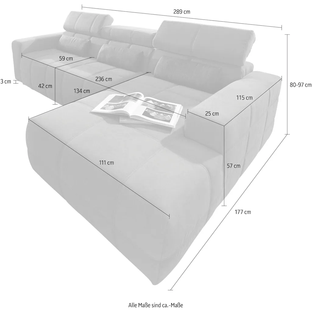 DOMO collection Ecksofa mit Sitztiefenverstellung online kaufen Online Outlet