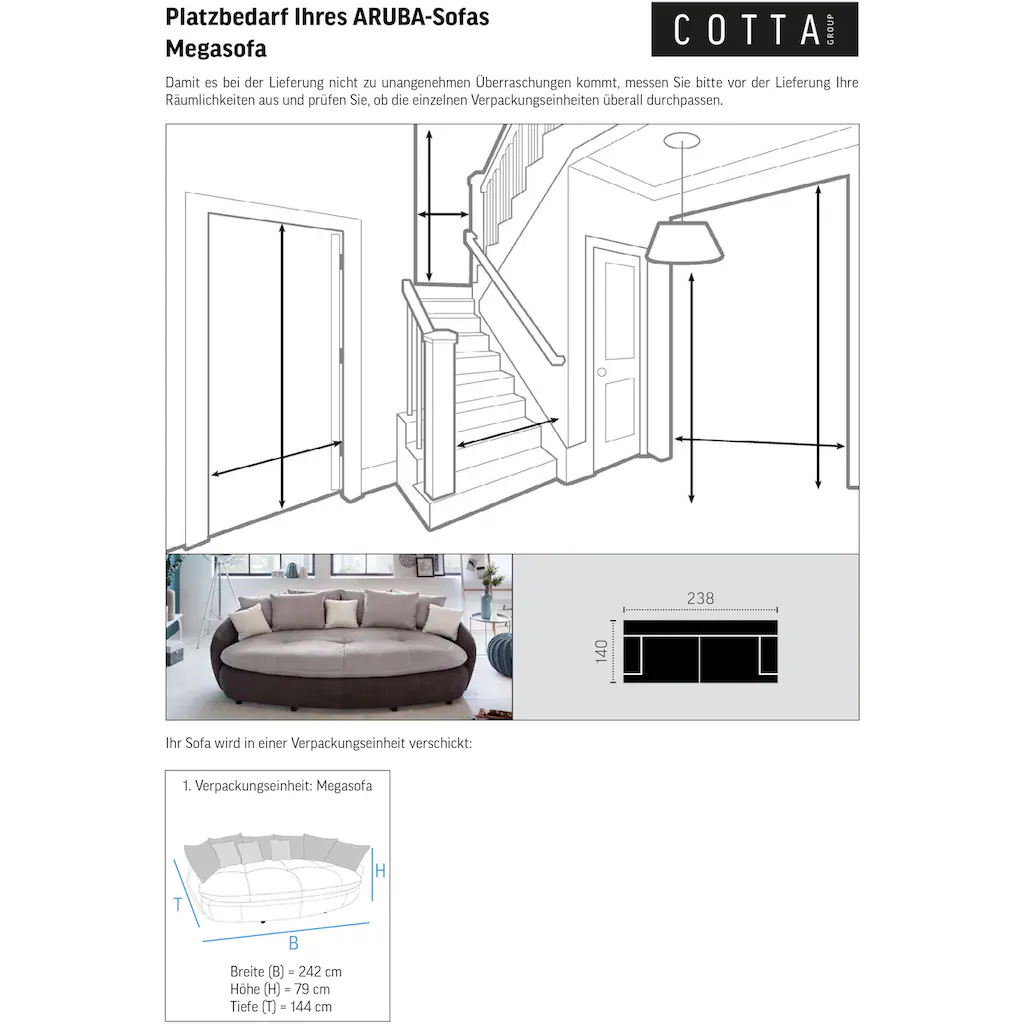 INOSIGN Big-Sofa »Aruba« grosszügiges gemütliches Megasofa XXL kaufen VIP-Rabatte