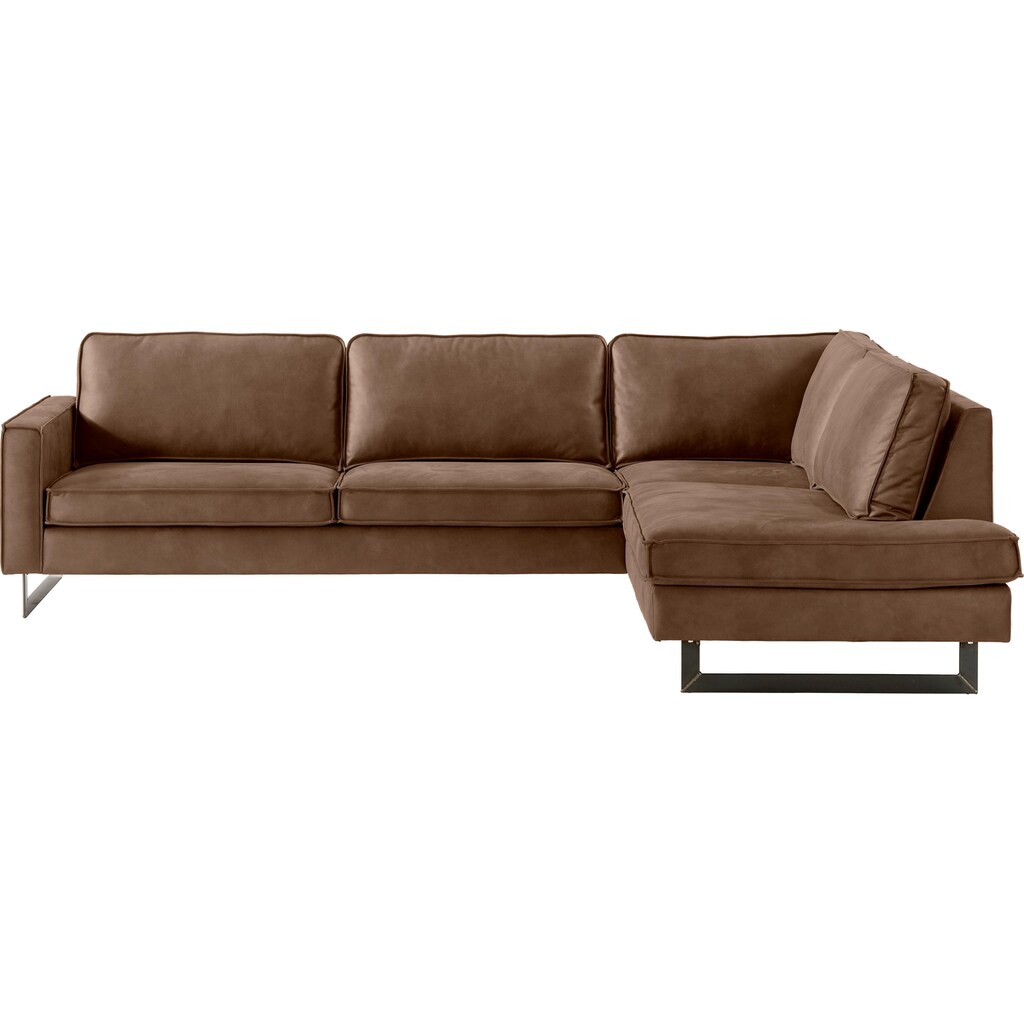 Places of Style Ecksofa »Pinto 290 cm Ottomane links / rechts« Cord Feincord Luxus-Microfaser Leder und Chenille kaufen Zeitbegrenzte Promotion