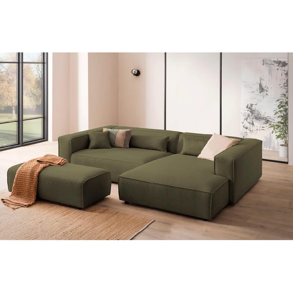 LeGer Home by Lena Gercke Polsterecke »PIARA XXL L-Form mit Schlaffunktion Big-Sofa in Cord o. Leinenoptik« Hocker stellbar zum Schlafsofa (Krokodilverbinder) tiefe Sitzfläche kaufen Discount Store für neue Produkte