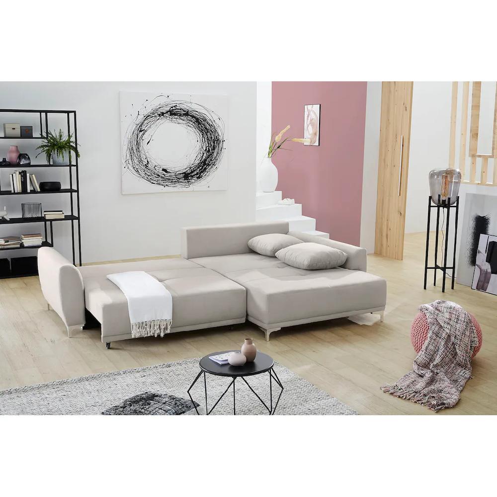 Jockenhöfer Gruppe Polsterecke »Foggia L-Form« moderne Polsterecke mit Bettfunktion und Bettkasten und 7 Kissen kaufen Kostenloser Versand international