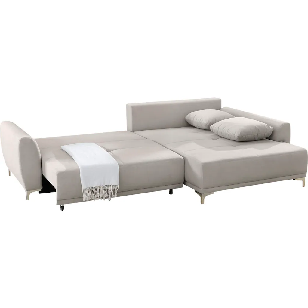 Jockenhöfer Gruppe Polsterecke »Foggia L-Form« moderne Polsterecke mit Bettfunktion und Bettkasten und 7 Kissen kaufen Kostenloser Versand international