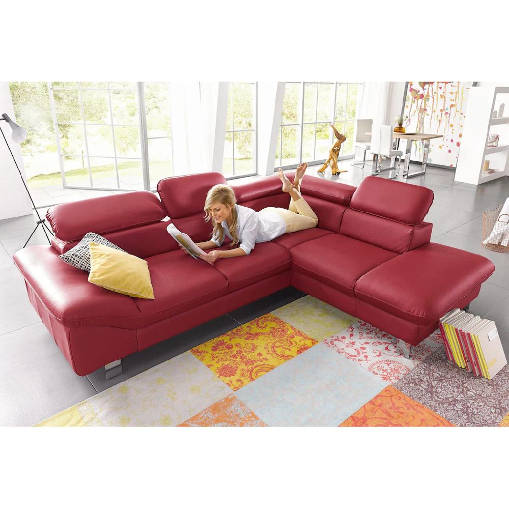 COTTA Polstergarnitur »Driver« (Set) bestehend aus Ecksofa und Hocker mit Kopfteilverstellung kaufen Black Friday Preise