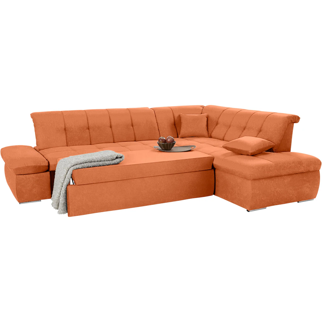 DOMO collection Ecksofa »NMoric incl. Zierkissen B/T/H: 273/216/80 cm L-Form« kaufen Online