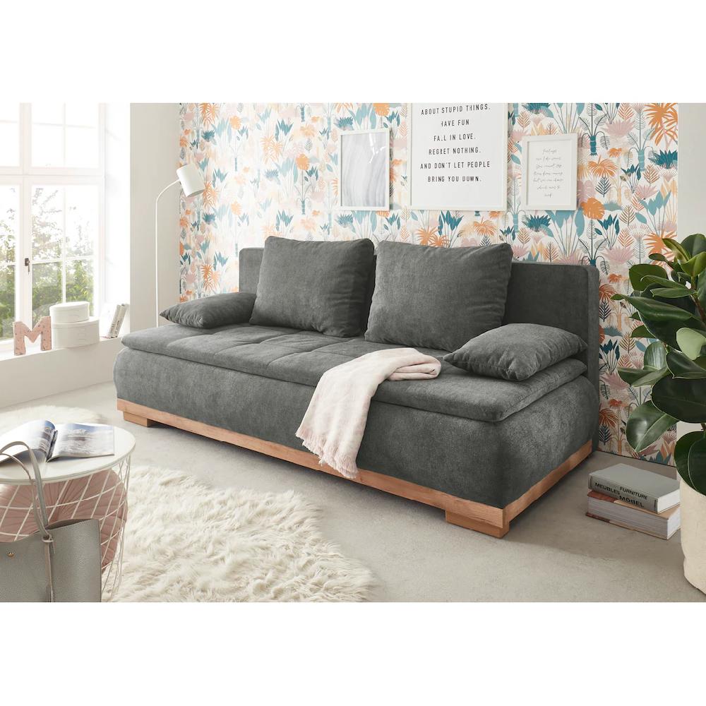 ED EXCITING DESIGN Schlafsofa »Mila« mit Bettfunktion und Bettkasten sowie Rücken- und Armlehnkissen kaufen Günstiger Verkauf