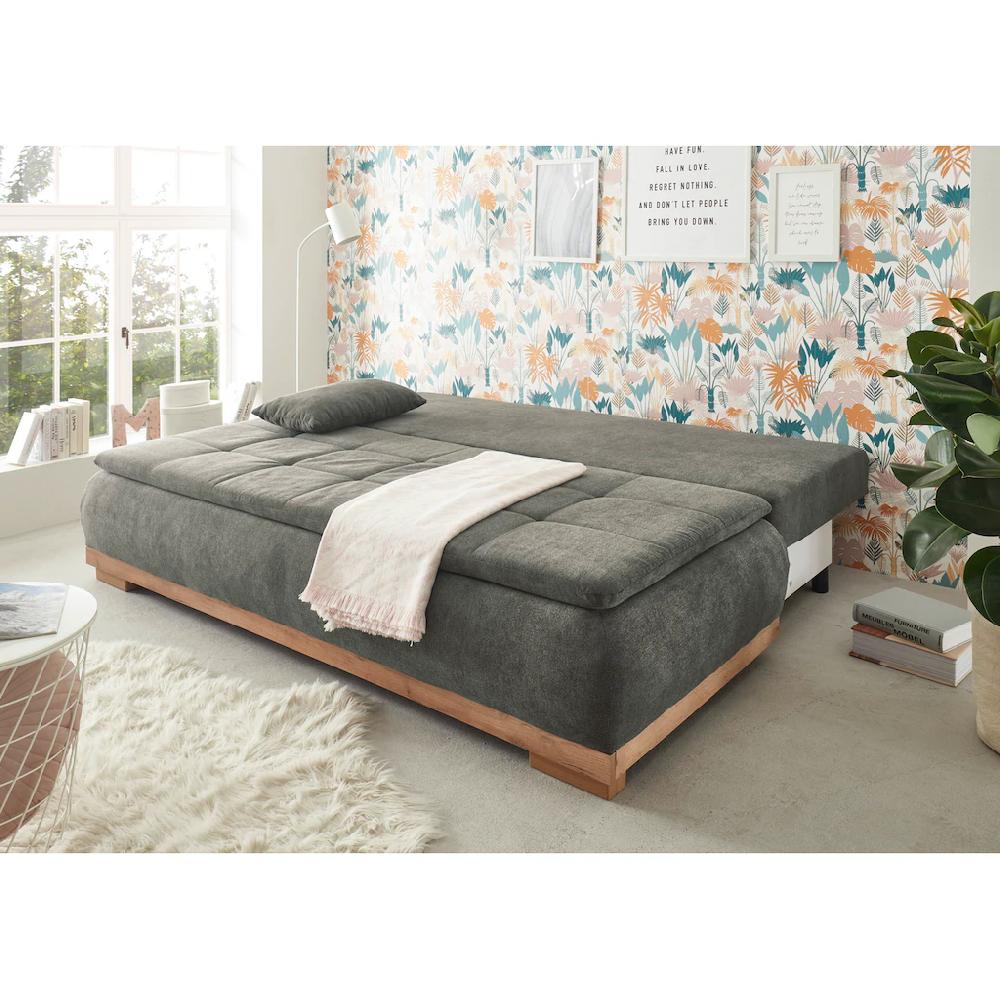 ED EXCITING DESIGN Schlafsofa »Mila« mit Bettfunktion und Bettkasten sowie Rücken- und Armlehnkissen kaufen Günstiger Verkauf