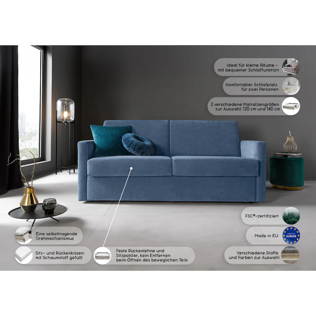 Places of Style Schlafsofa »GOLDPOINT 182cm Dauerschläfer Liegefläche 140/200 cm « kaufen Versandkostenfrei