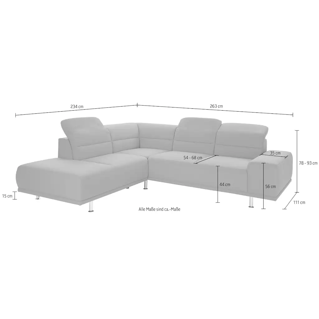 sit&more Ecksofa »Mariola L-Form« mit Federkern und Ottomane inklusive Sitztiefenverstellung kaufen Valentinstagsangebot