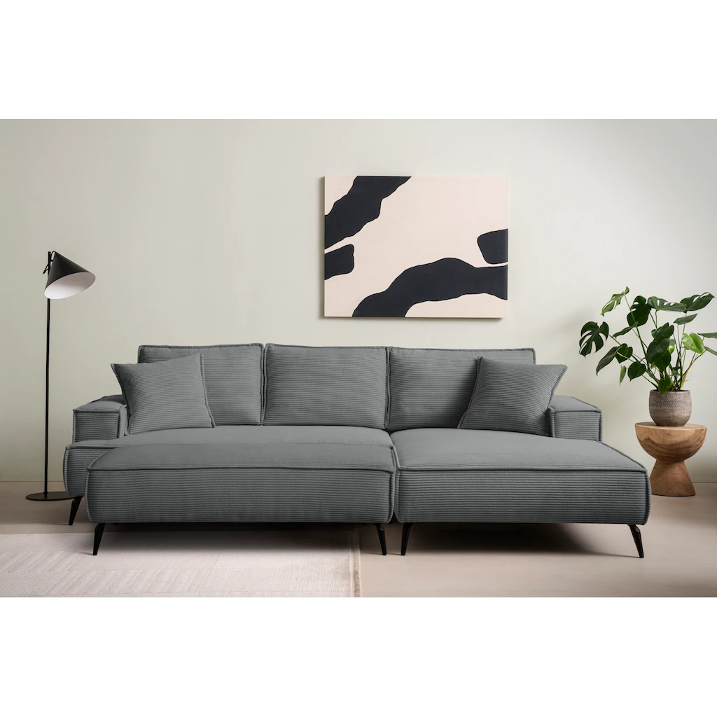andas Sitzgruppe »TVINNU Polsterecke L-Form Schlaffunktion mit Hocker« (Set 2 tlg.) stellbar zum Schlafsofa (Krokodilverbinder) Lagerräumung