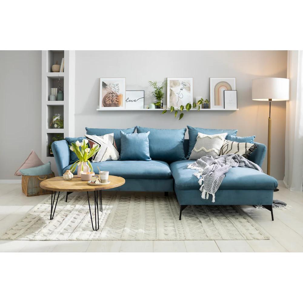 andas Ecksofa »LIVORNO 258 cm L-Form « Schlaffunktion u. Bettkasten (139/224cm) Samt Struktur Webstoff kaufen Große Rabatte
