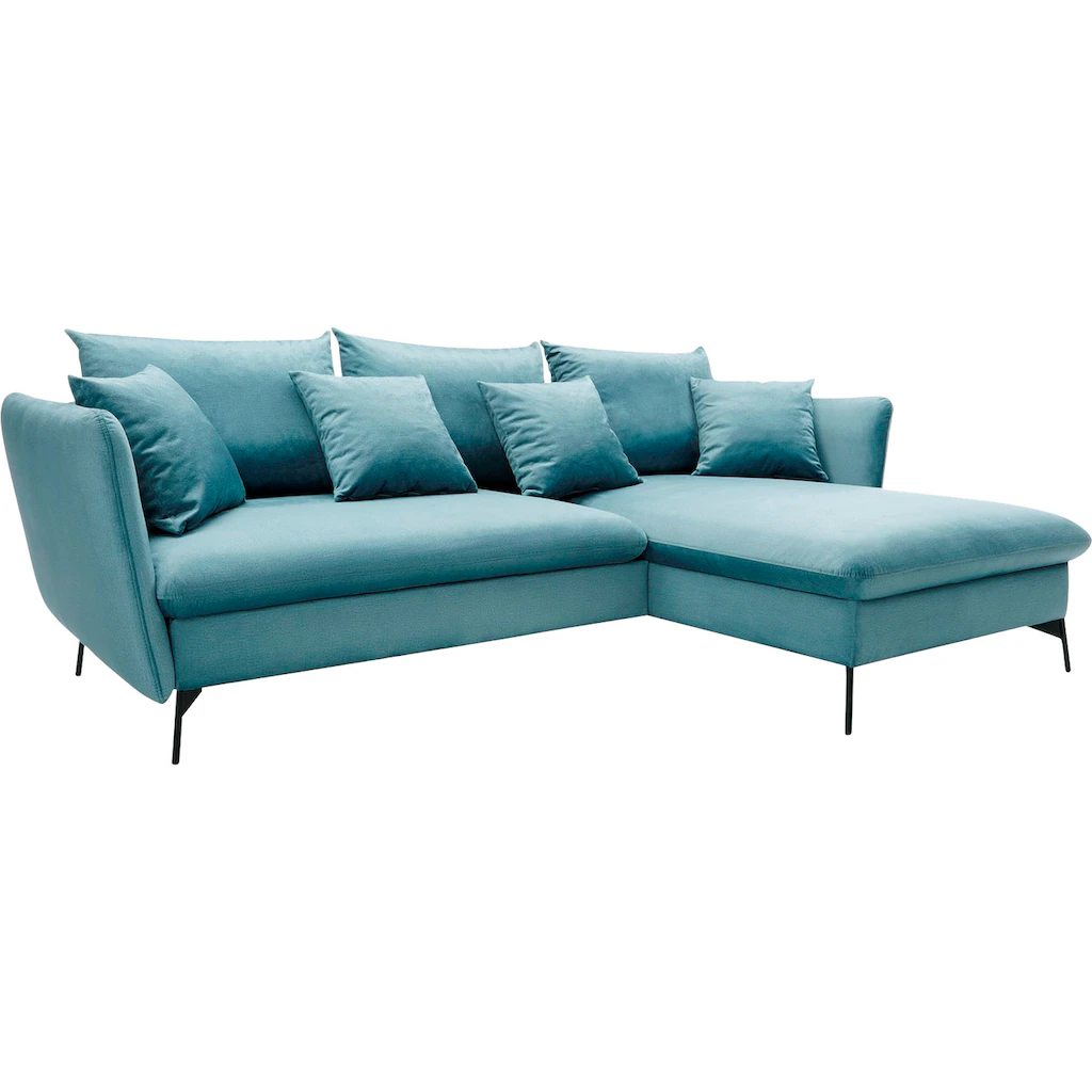 andas Ecksofa »LIVORNO 258 cm L-Form « Schlaffunktion u. Bettkasten (139/224cm) Samt Struktur Webstoff kaufen Große Rabatte