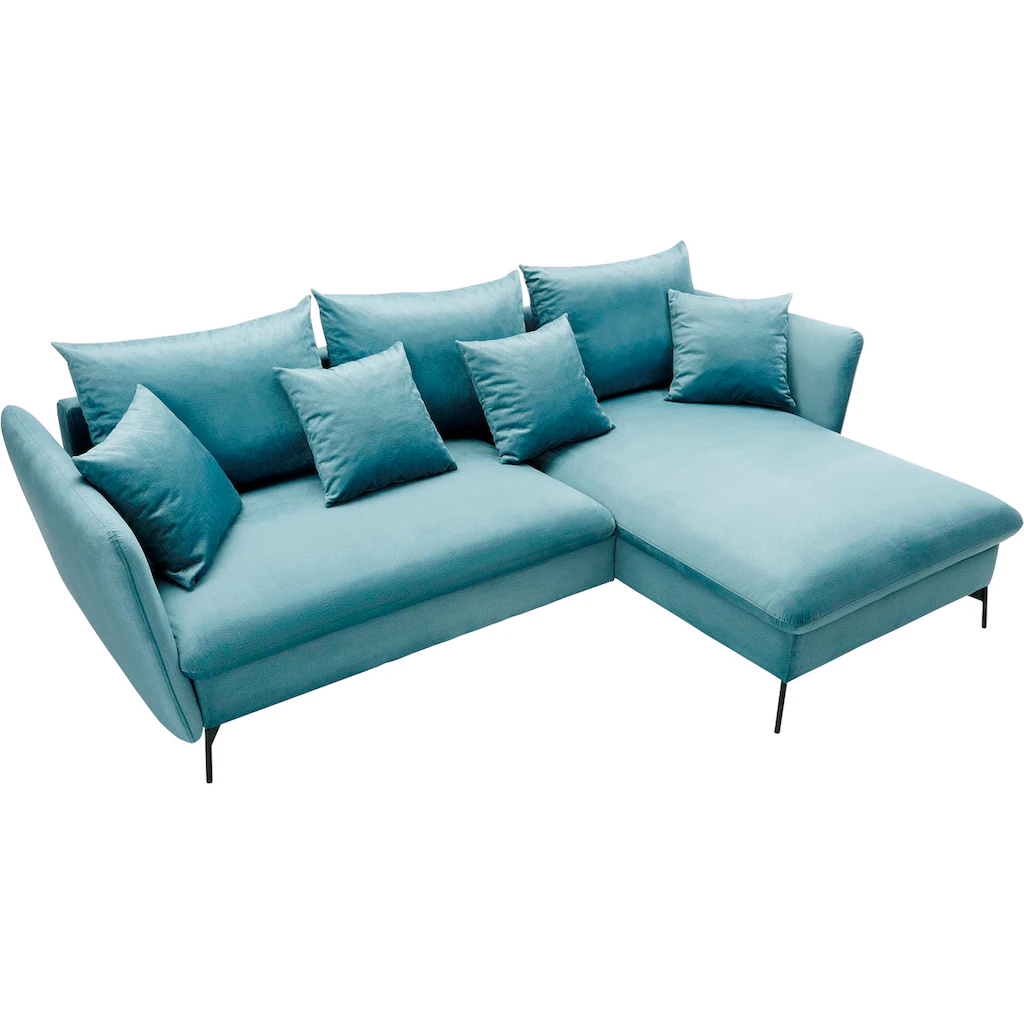 andas Ecksofa »LIVORNO 258 cm L-Form « Schlaffunktion u. Bettkasten (139/224cm) Samt Struktur Webstoff kaufen Große Rabatte
