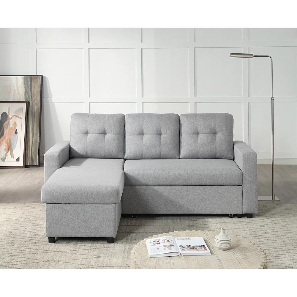 ATLANTIC home collection Ecksofa »Gino L-Form« mit Schlaffunktion und Stauraum Recamiere beidseitig montierbar