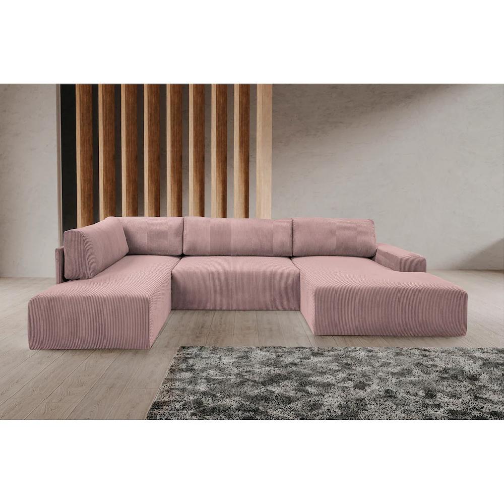 WERK2 Wohnlandschaft »Hugo-U U-Form« Design Wohnlandschaft in Cord mit Schlaffunktion & Bettkasten kaufen