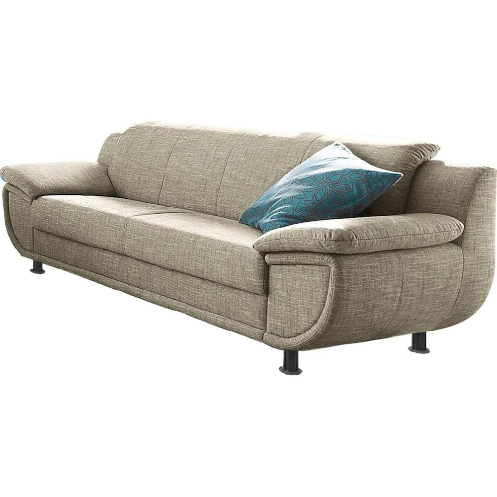 TRENDMANUFAKTUR 3-Sitzer »Rondo Breite 207 cm breite Armlehnen Füße schwarz« Big-Sofa wahlweise mit Federkern in verschiedenen Bezügen bestellbar kaufen Vierteljährliche Förderung