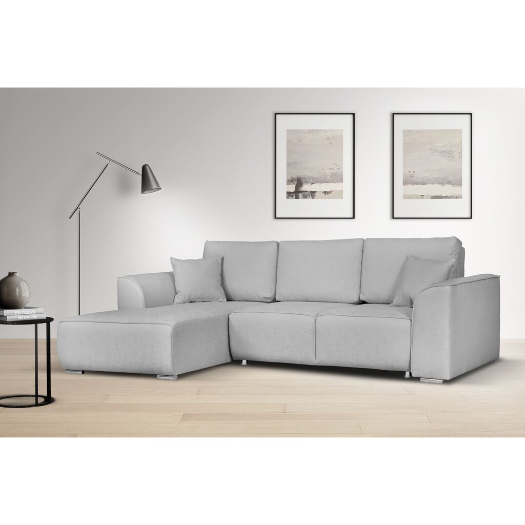 INOSIGN Ecksofa »BEATRICE optionale Schlafsofa mit Bettkasten B/T/H: 265/170/86 cm« L-Form wahlweise auch mit Bettfunktion und Bettkasten