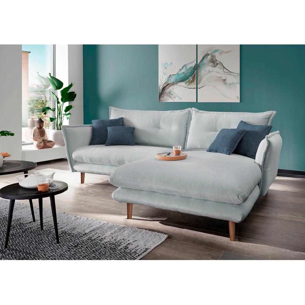 INOSIGN Ecksofa »Lazio L-Form« mit Zierkissen Füße naturfarben kaufen