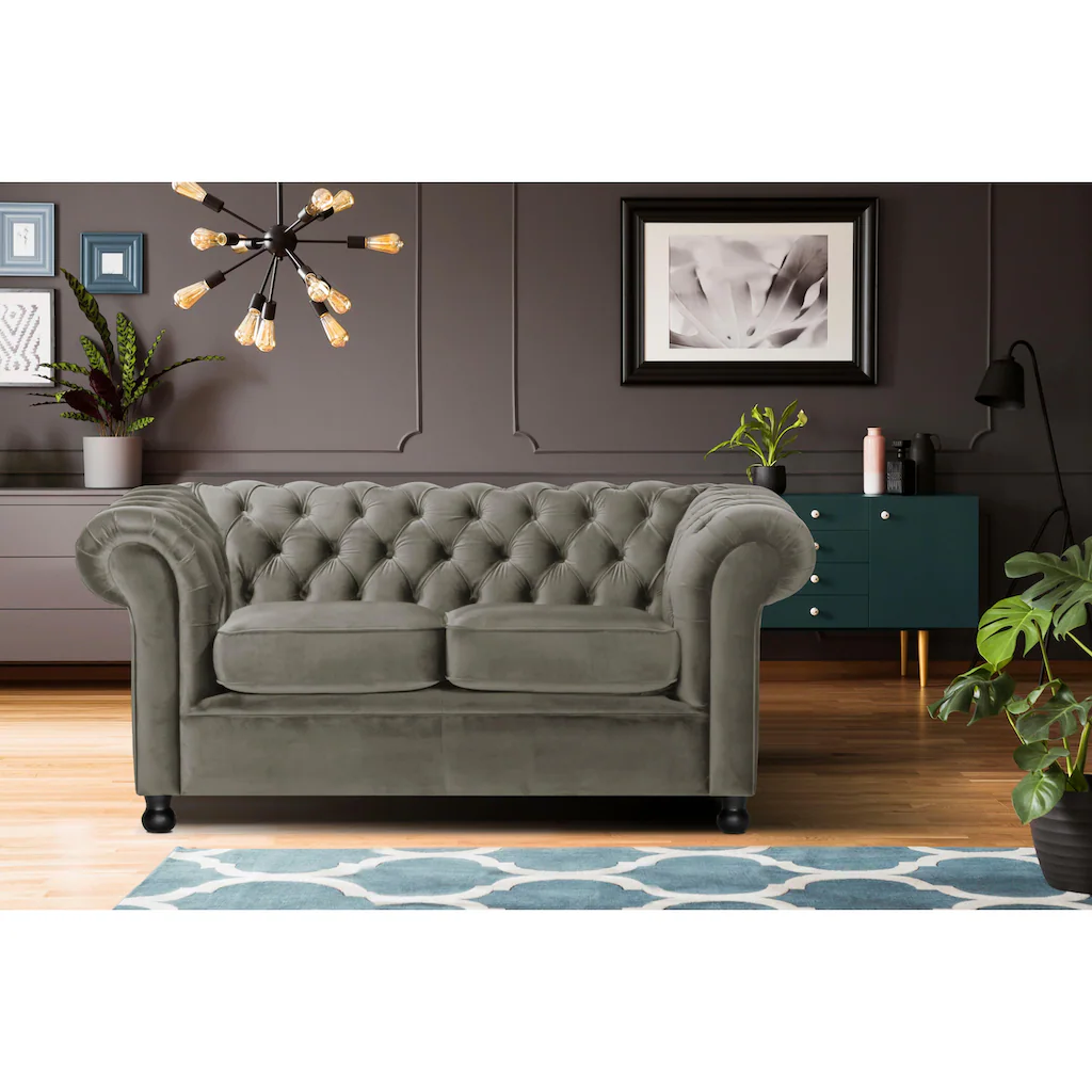 Home affaire Chesterfield-Sofa »Chesterfield Home 2-Sitzer« mit edler Knopfheftung und typischen Armlehnen kaufen