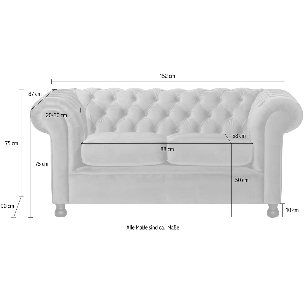 Home affaire Chesterfield-Sofa »Chesterfield Home 2-Sitzer« mit edler Knopfheftung und typischen Armlehnen kaufen Rabatte dieses Monats