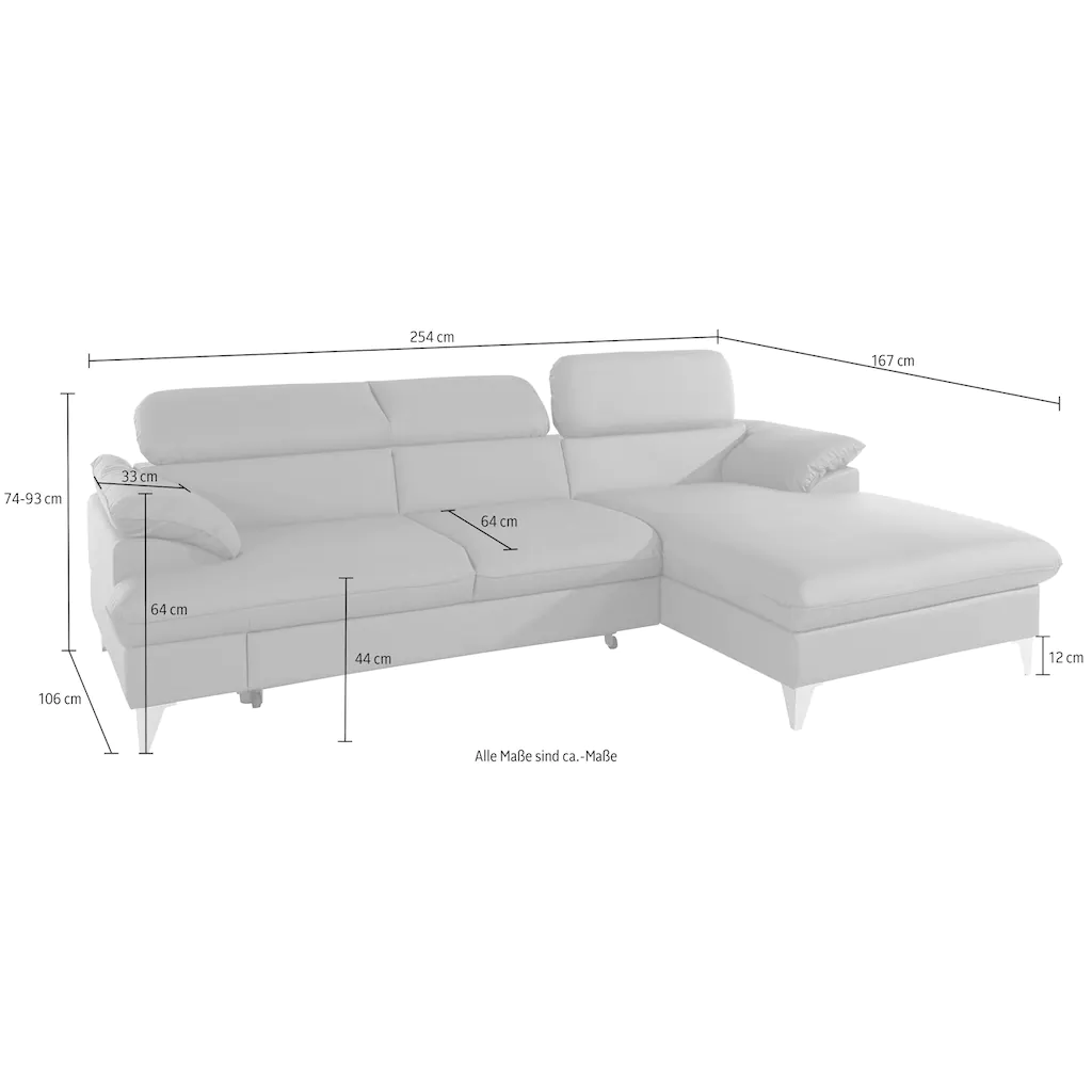 COTTA Ecksofa »Caluso« mit Bettfunktion und Bettkasten Outlet
