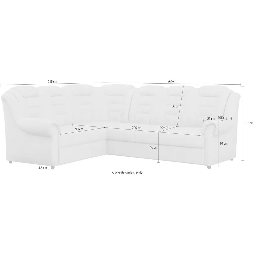 Home affaire Ecksofa »Boston L-Form« Gemütliches Ecksofa mit hoher Rückenlehne in klassischem Design kaufen Auslauf