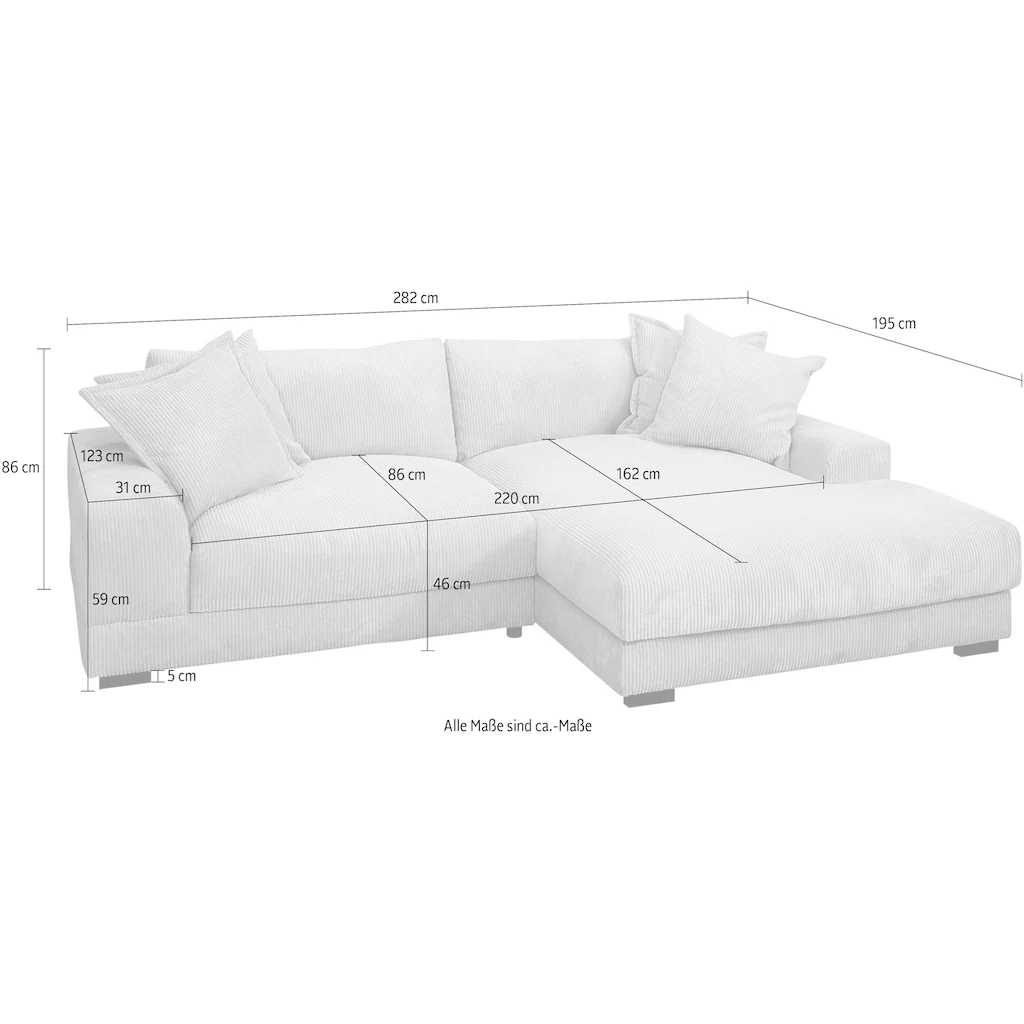 TRENDMANUFAKTUR Ecksofa »Zinal« mit extra softem Sitz in trendiger Breitcord-Optik kaufen im Angebot