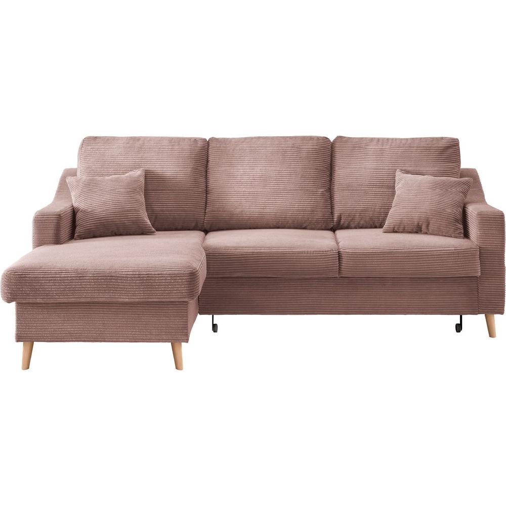 INOSIGN Ecksofa »Valentina L-Form« 2 Zierkissen mit Seitentasche ausziehbarer Liegefläche Bettkasten kaufen Fabrikverkauf