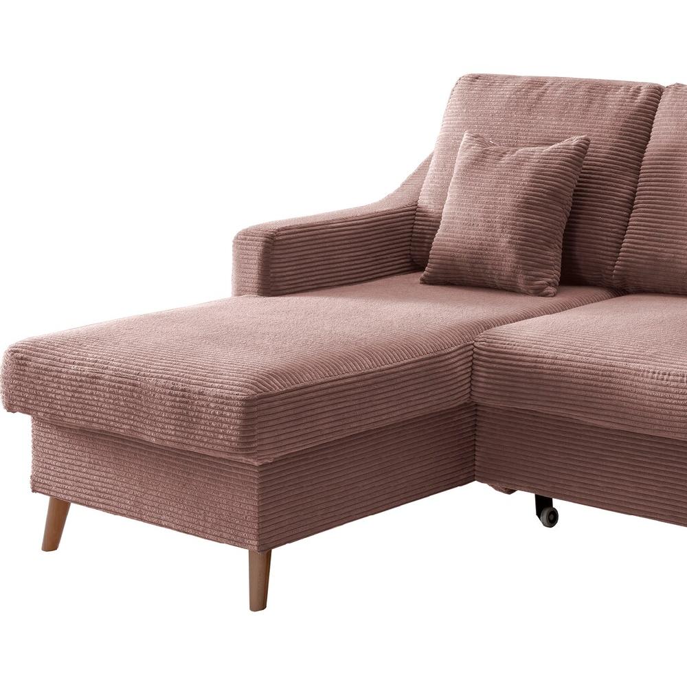 INOSIGN Ecksofa »Valentina L-Form« 2 Zierkissen mit Seitentasche ausziehbarer Liegefläche Bettkasten kaufen Fabrikverkauf