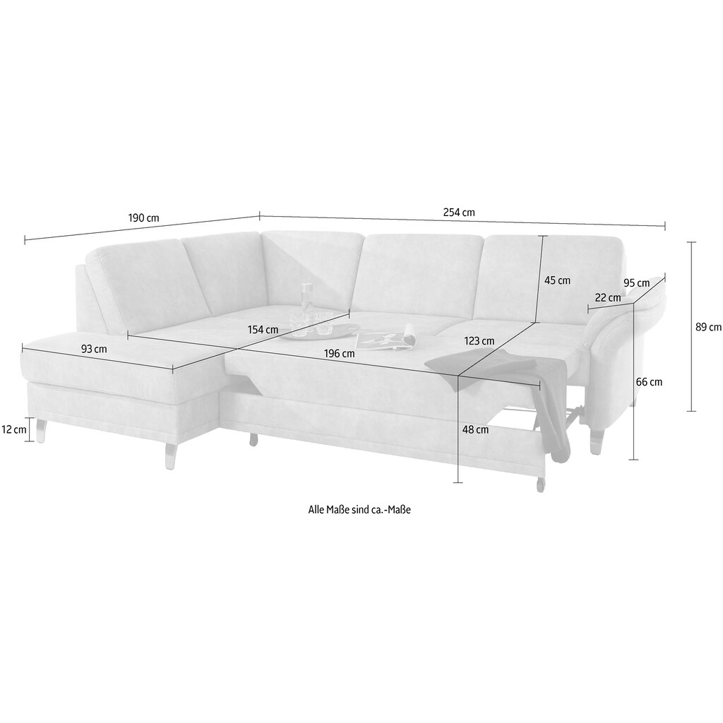 sit&more Ecksofa »Clio L-Form« wahlweise mit Bettfunktion und Bettkasten inklusive Federkern kaufen Flash Sale