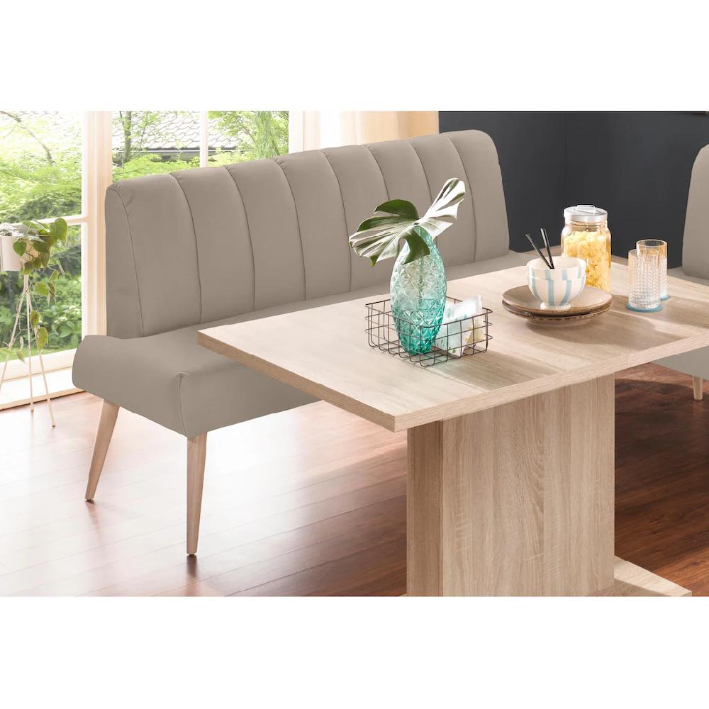 exxpo - sofa fashion Sitzbank »Costa moderne Rückensteppung bequem und elegant hoher Holzfuß« hochwertige Detailverarbeitung Frei im Raum stellbar