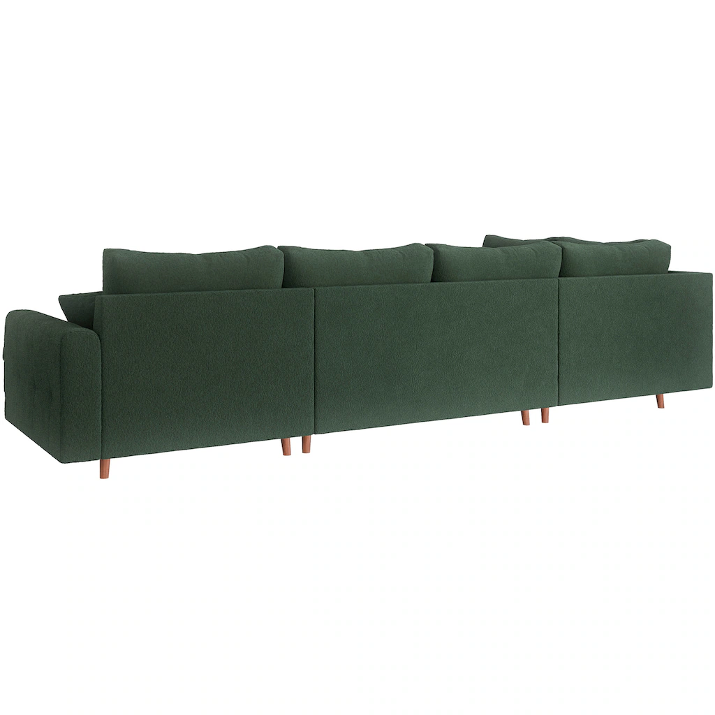 Home affaire Wohnlandschaft »CHARRE U-Form incl. 3 Zierkissen« auch in Cord und Bouclé feine Steppung lose Rückenkissen kaufen Weihnachtsangebot