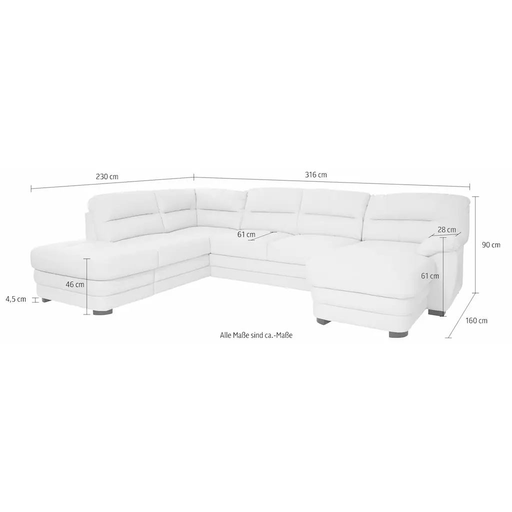 COTTA Wohnlandschaft mit Bettfunktion und Bettkasten Neueste Mode