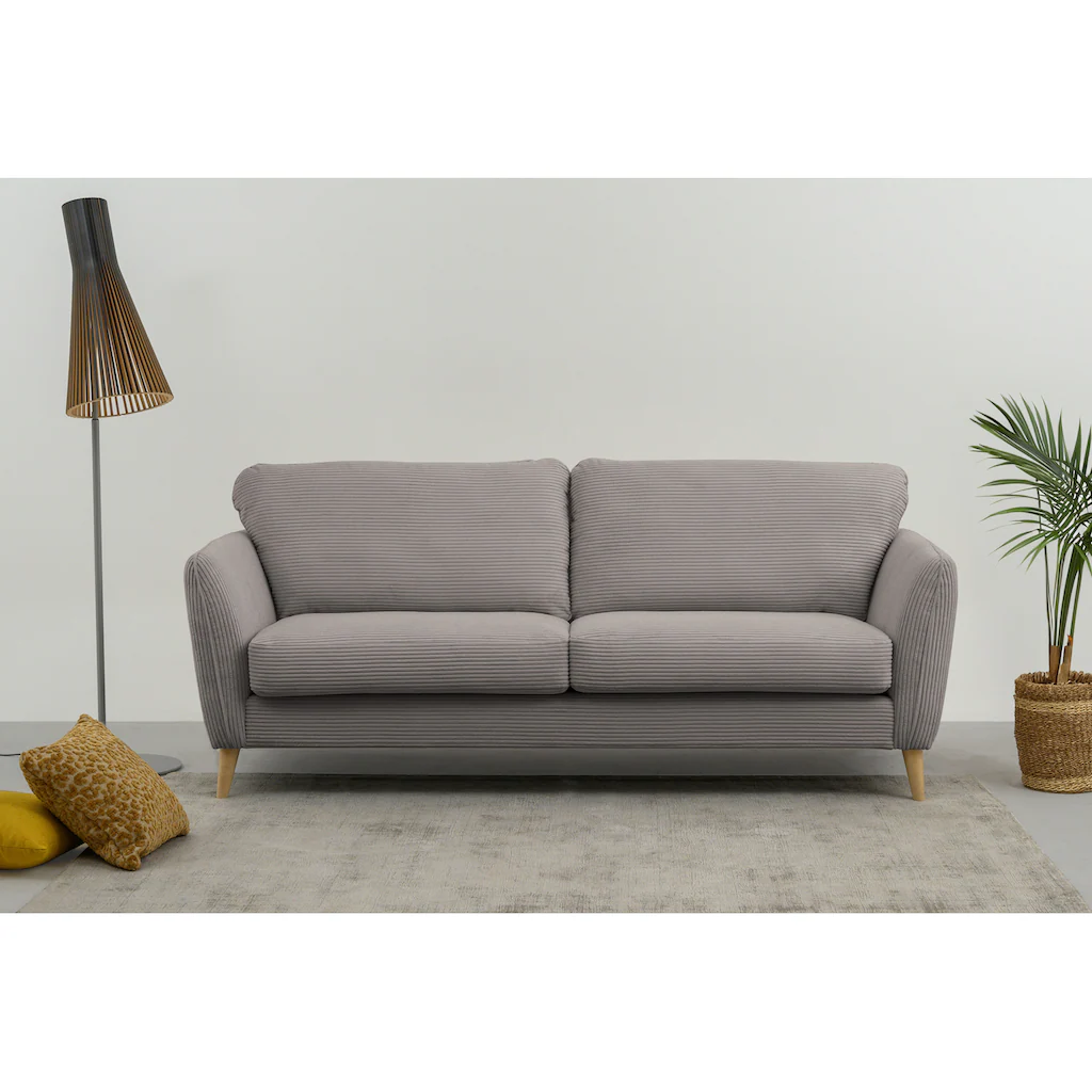 Home affaire 3-Sitzer »MARSEILLE Sofa 206 cm« mit Massivholzbeinen aus Eiche verschiedene Bezüge und Farbvarianten kaufen
