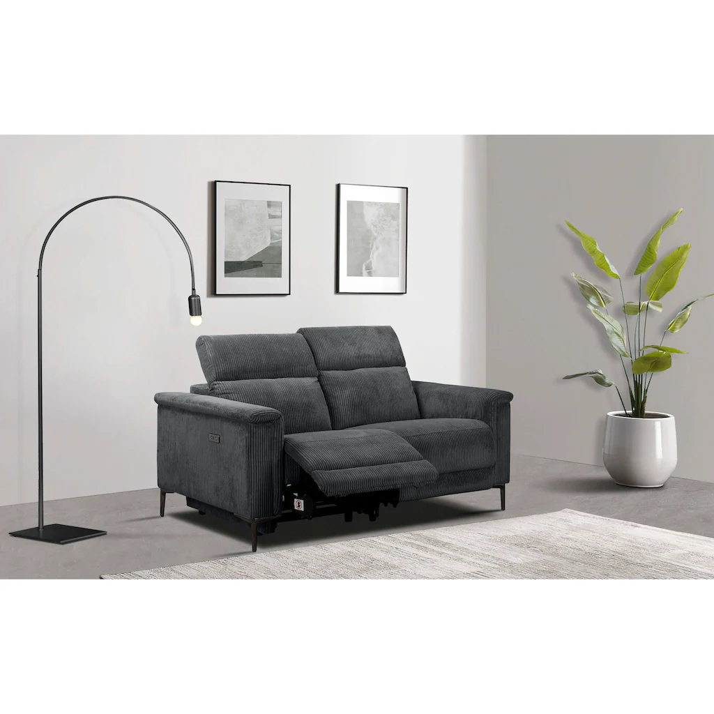 Places of Style 2-Sitzer »Lund in Cord mit manueller o. elektrischer« Relaxfunktion USB Kopfteilverstellung Breite 160 cm kaufen