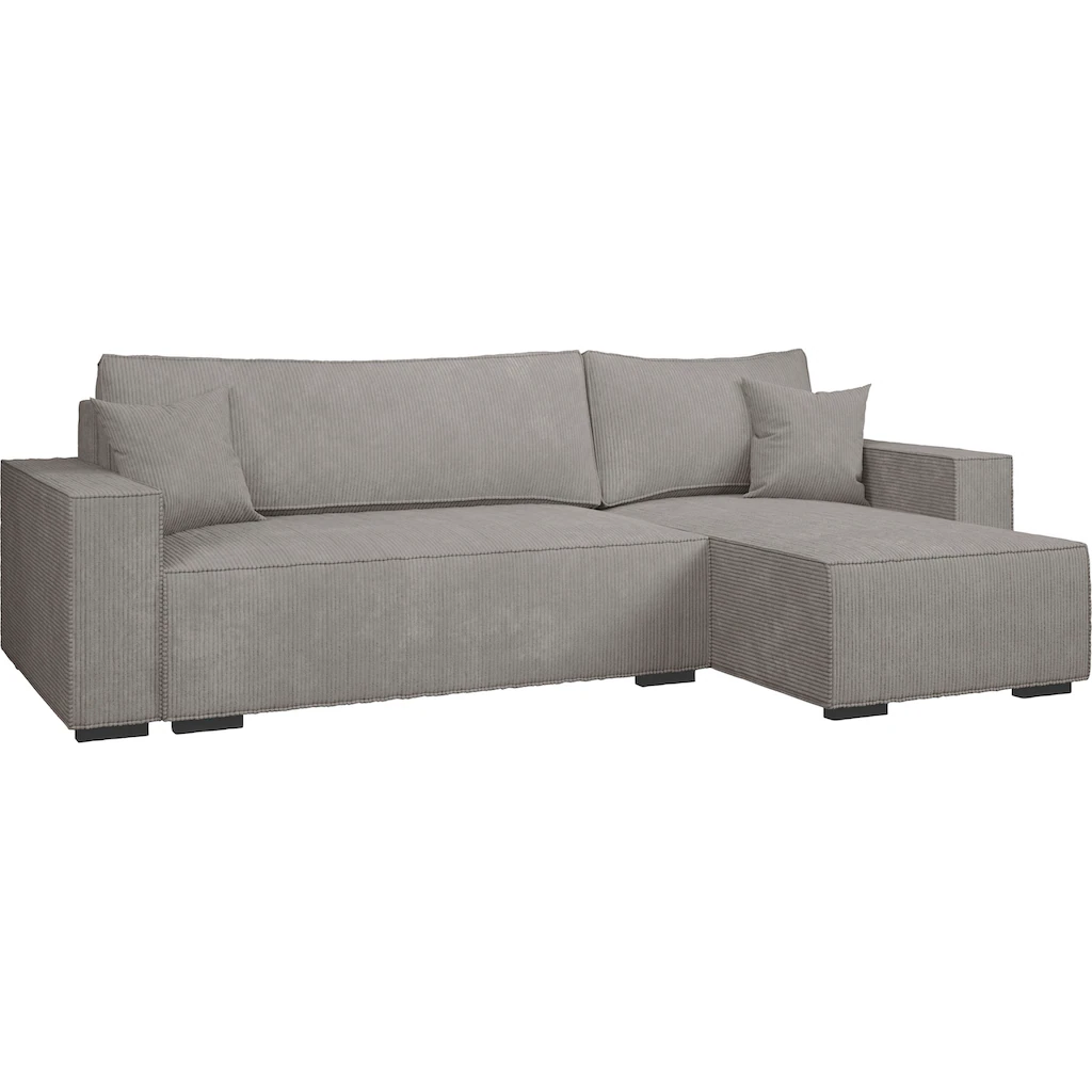 INOSIGN Ecksofa »Wylie« Cord Recamiere beidseitig montierbar mit Bettfunktion und Bettkasten kaufen Bis zu 50% Rabatt
