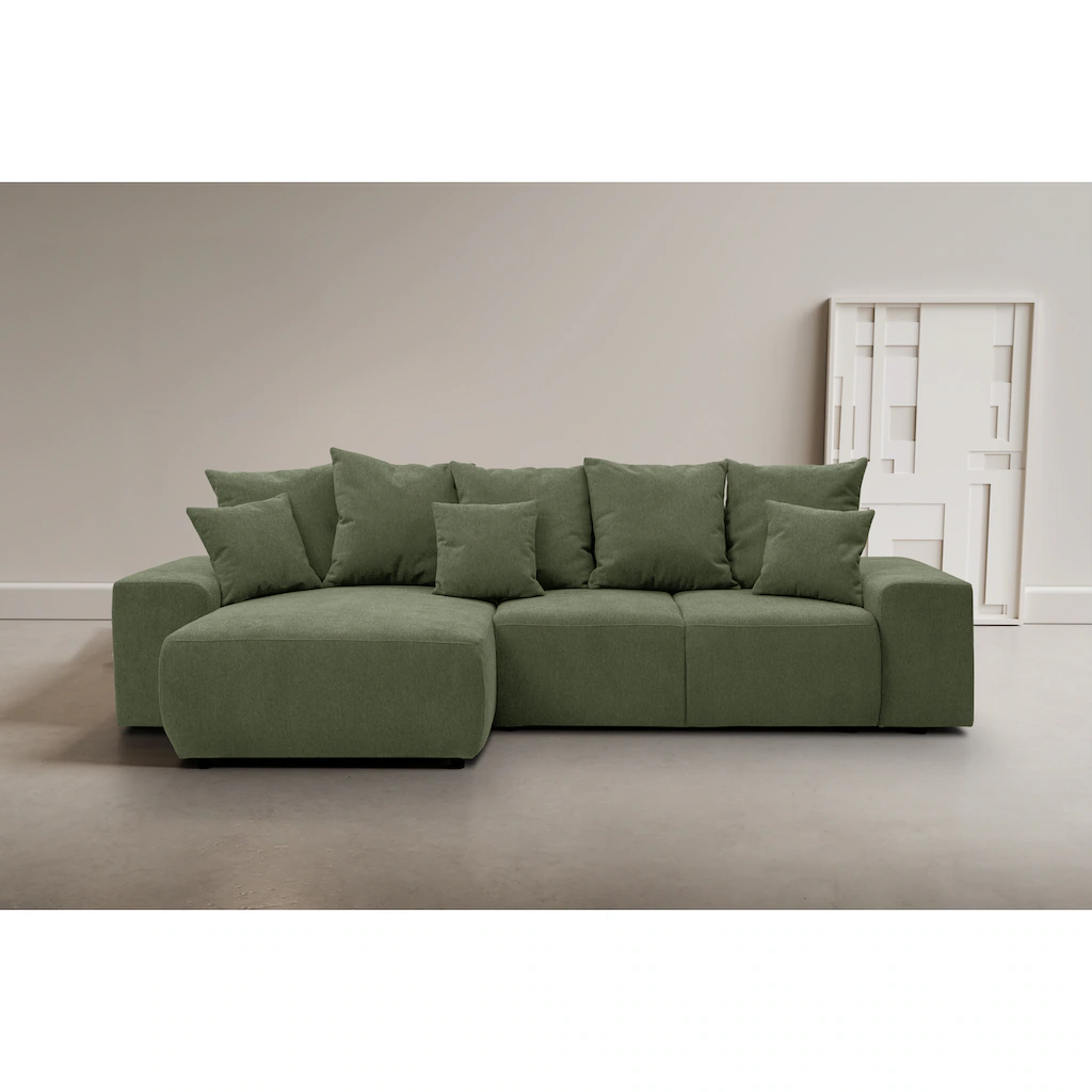 WERK2 Ecksofa »Riwa« Trendiges Ecksofa mit vielen Kissen Schlaffunktion & Bettkasten kaufen