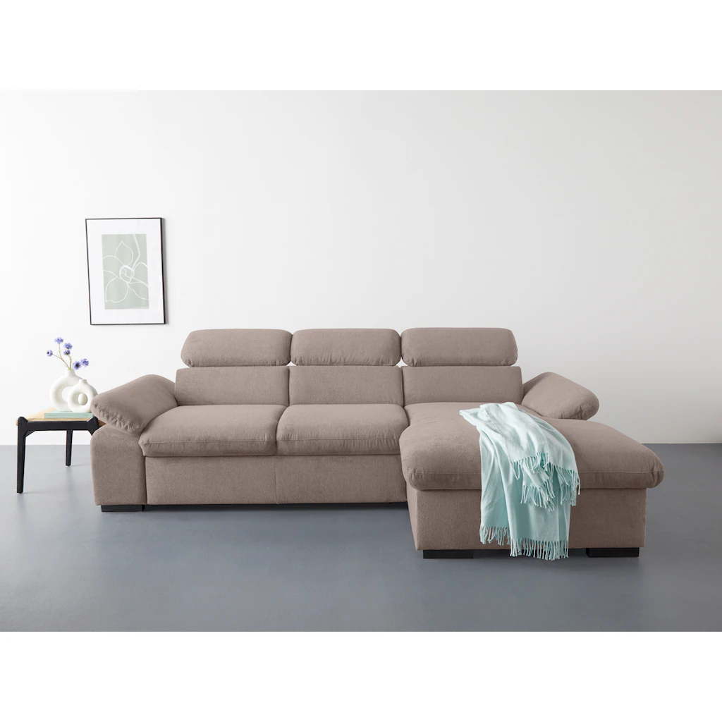 COTTA Ecksofa »Lola L-Form« (Set mit Hocker) mit Hocker & Kopfteilfunktion wahlw. Bett- und Armteilfunktion kaufen Riesige Rabatte
