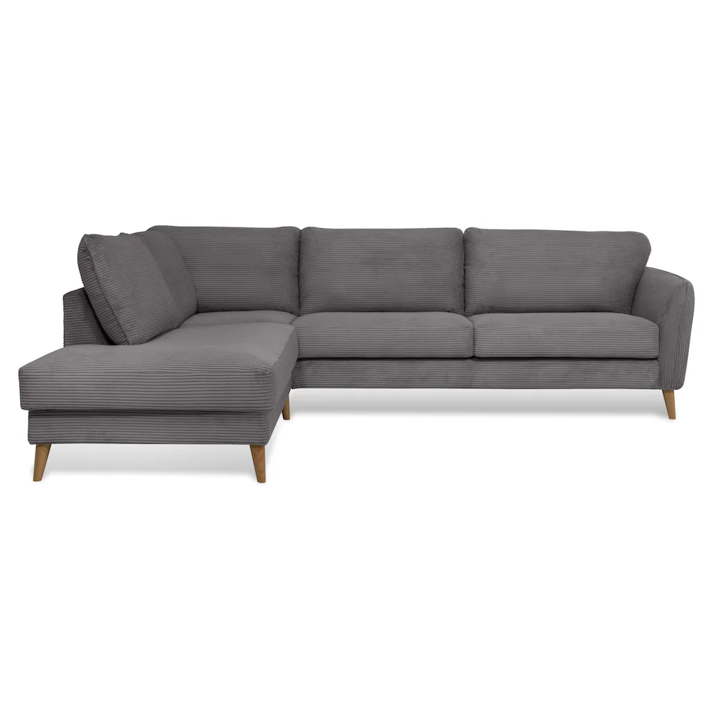 Home affaire Ecksofa »MARSEILLE 278/202 cm L-Form Ottom. rechts/links« mit Massivholzbeinen aus Eiche verschiedene Bezüge und Farbvarianten kaufen Black Friday Preise