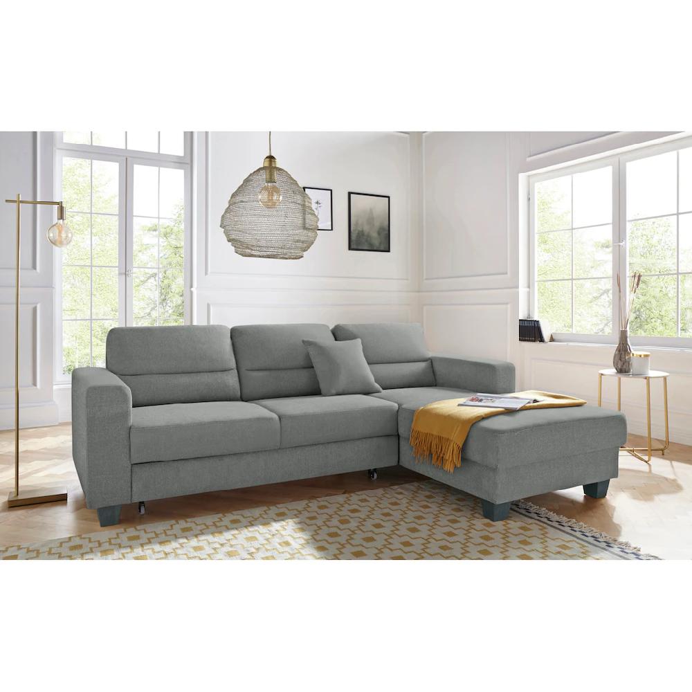 TRENDMANUFAKTUR Ecksofa »Chamber zeitlos und modern bequem mit hohem Sitzkomfort L-Form« inklusive einer Kopfstütze wahlweise mit Schlaffunktion kaufen Kostenloser Versand