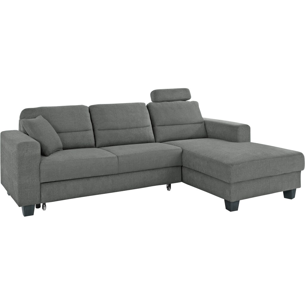 TRENDMANUFAKTUR Ecksofa »Chamber zeitlos und modern bequem mit hohem Sitzkomfort L-Form« inklusive einer Kopfstütze wahlweise mit Schlaffunktion kaufen Kostenloser Versand