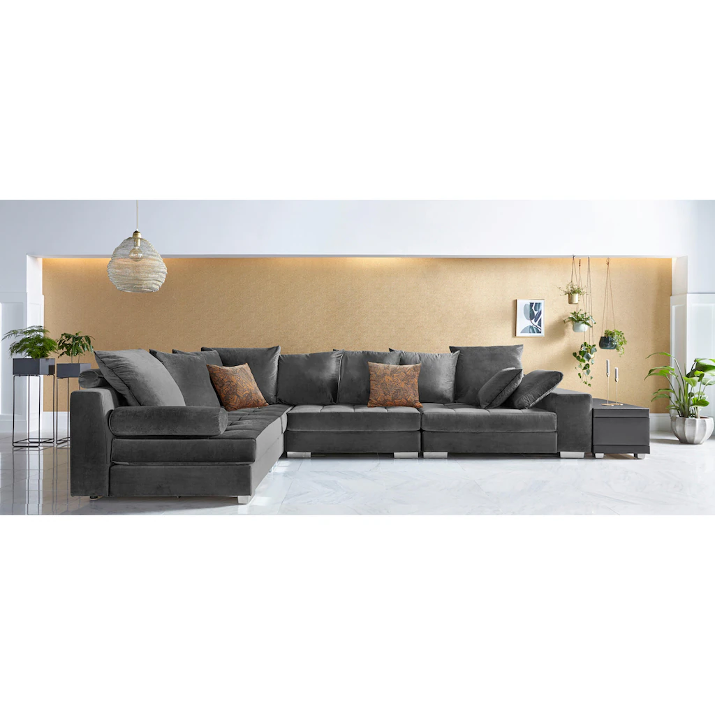 INOSIGN Ecksofa »Vale L-Form« incl. Couchtisch Steppung im Sitzbereich Federkern kaufen Begrenztes Angebot