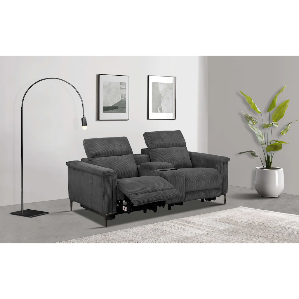 Places of Style 2-Sitzer »Lund in Cord 2er-Kinosofa TV-Sessel Multimedia-Sofa « m. elektrischer o. manueller Relaxfunktion Getränkehalter u. Staufach kaufen
