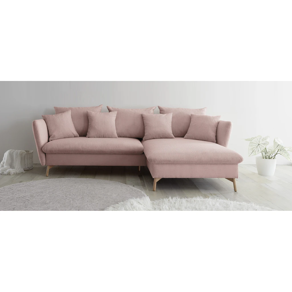 andas Ecksofa »MERLE 258 cm L-Form traumhafter Cord « mit Bettfunktion und Bettkasten Liegefläche 224 x 139 kaufen